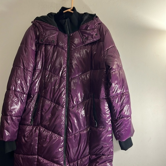 Love & Sports Jackets & Coats New Love Sports Hoodie Eggplant Color Puffer Hoodie Coatjacket